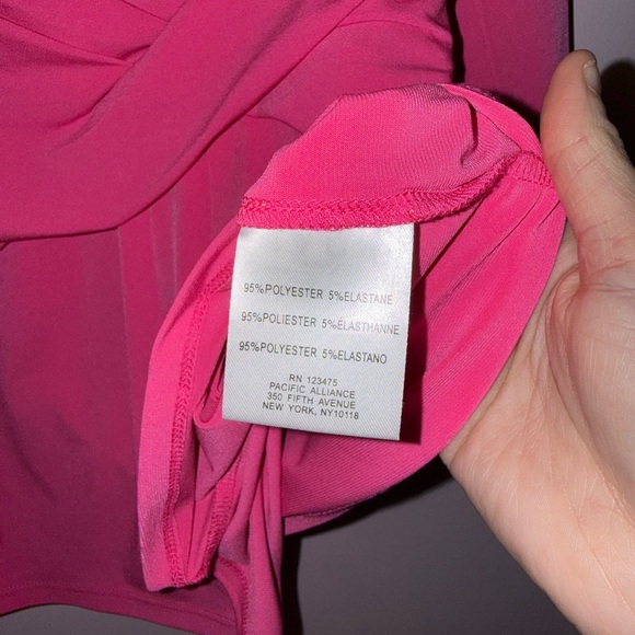 ELLEN TRACY | Bright Pink Wrap Top - Picture 3 of 4